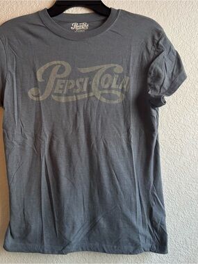 Pepsi-Cola Grey Blue Logo T-Shirt babydoll style XL